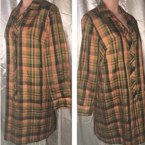Vintage Silky golden plaid Serbin Formal Dress